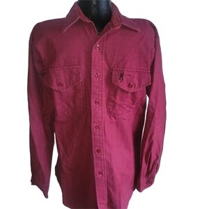 Browning Men's Maroon Denim Button-Up Shirt